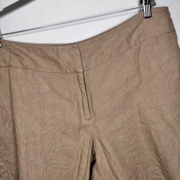 Eileen Fisher Linen Shorts Womens Size 18 Tan Beige Casual Lightweight - Picture 3 of 8